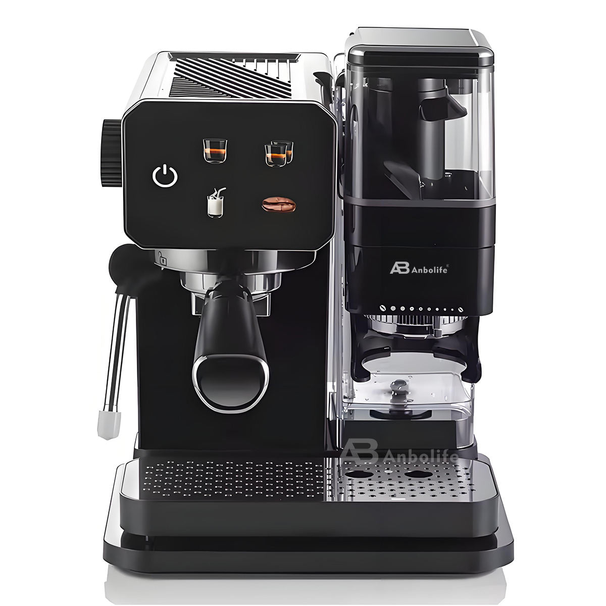 Anbo Multi-Function Semi-Automatic Espresso Machine with Built-In Grinder & Digital Display