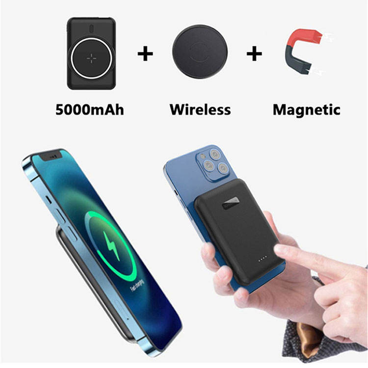 Ultra-Slim 15W Magnetic Wireless Power Bank (Fast Charging PD, Li-Polymer Portable Charger)