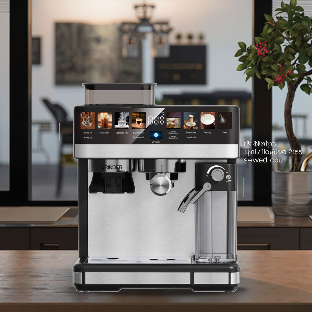 New Model 19-Bar Smart Espresso Maker with Color Display (Semi-Automatic Cappuccino Coffee Machine)