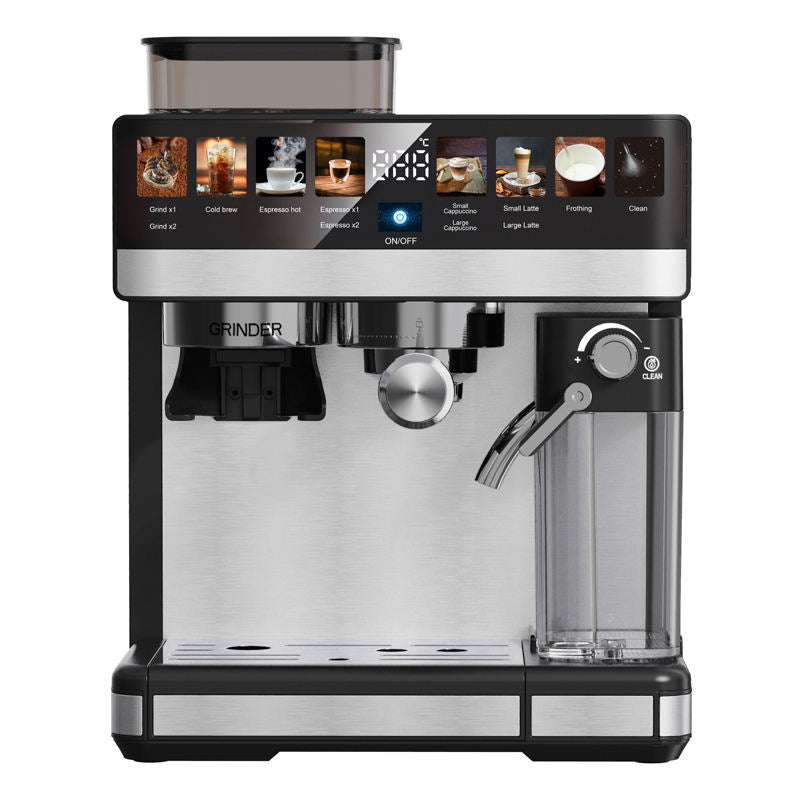 New Model 19-Bar Smart Espresso Maker with Color Display (Semi-Automatic Cappuccino Coffee Machine)