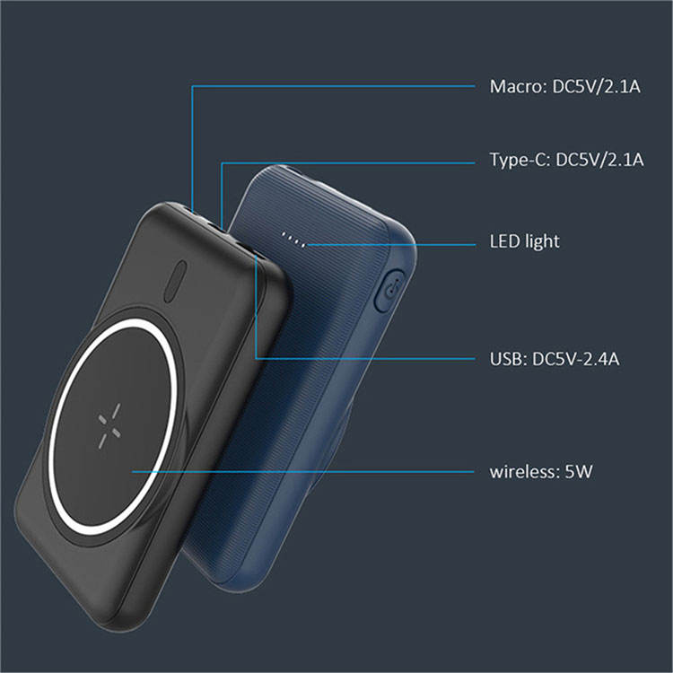 Ultra-Slim 15W Magnetic Wireless Power Bank (Fast Charging PD, Li-Polymer Portable Charger)